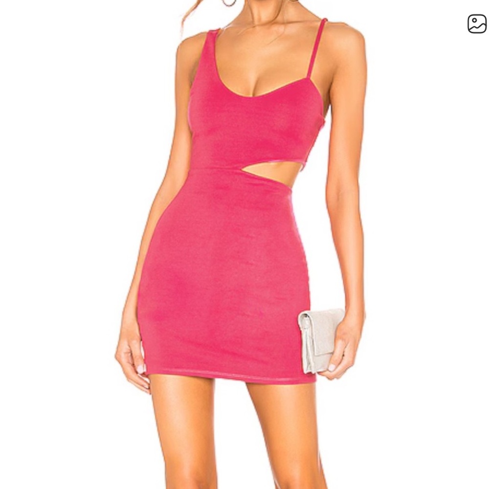 H:ours Lambert Mini Hot Pink Cutout Mini Dress Revolve